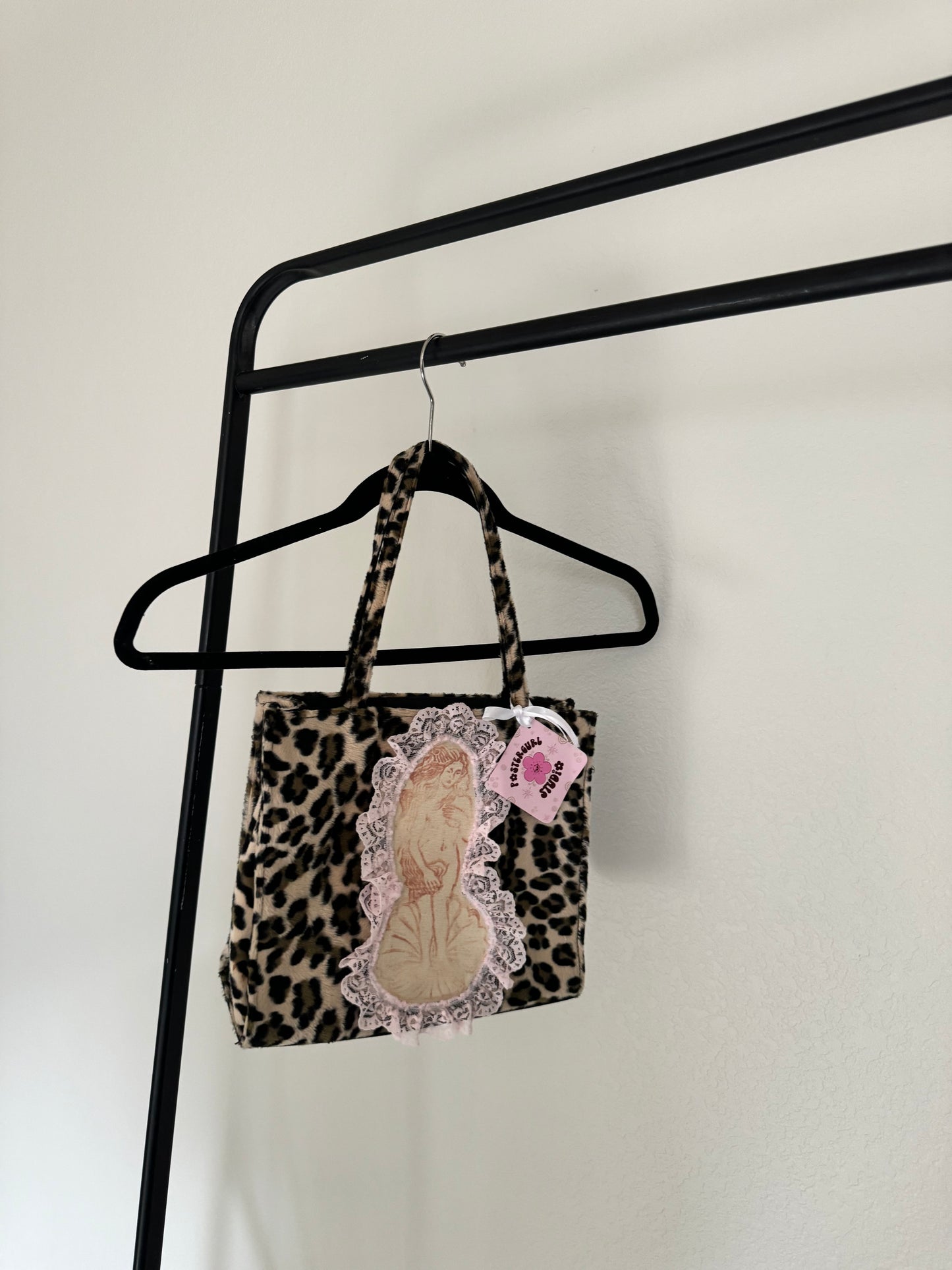 Aphrodite Leopard Soft Fur Handbag