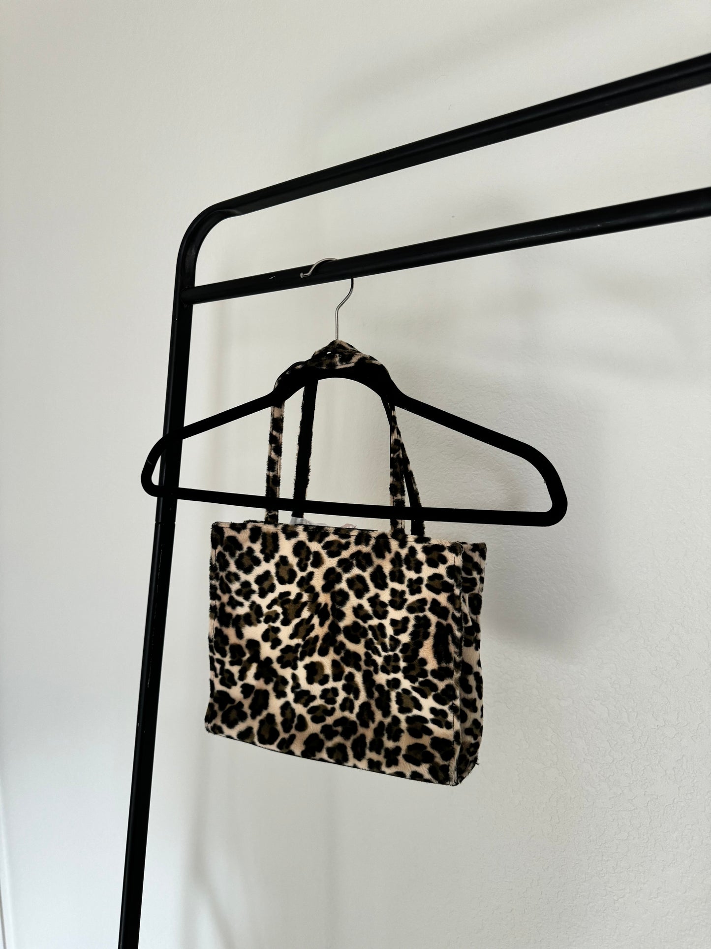 Aphrodite Leopard Soft Fur Handbag